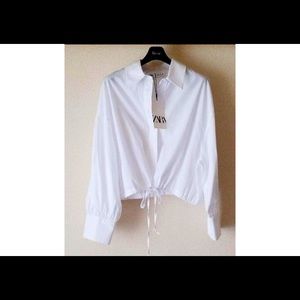Zara copped button up voluminous shirt